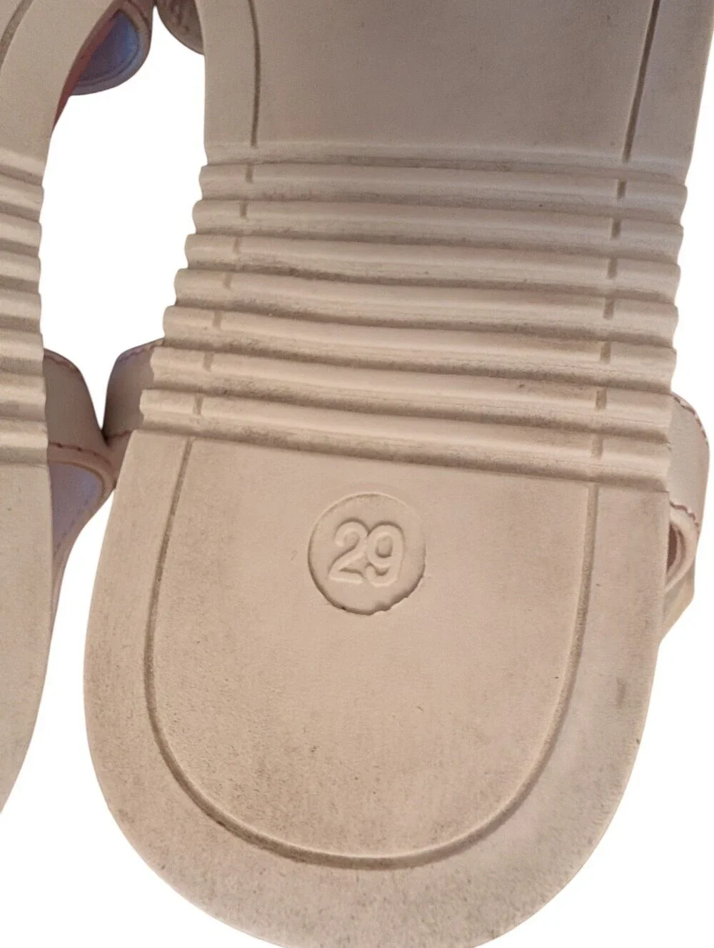 Cupcake Couture Girls' White and Pink T-Strap Sandals Leather Size 11